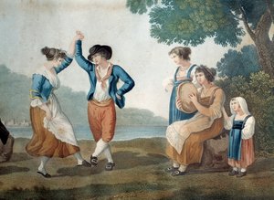 Bailarines en Frascati cerca de Roma, Italia