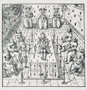 Muerte de Carlos IX el 30 de mayo de 1574 a los 24 años - en Colección de 39 figuras que representan las calamidades de Francia de 1562 a 1586 por Louis Perrin imprimerie de Unknown artist
