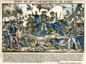 Muerte de Denis Auguste Affre, arzobispo de París de Unknown artist