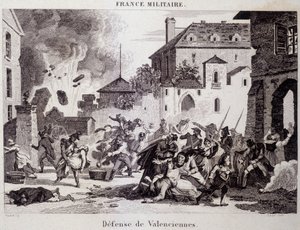 Defensa de Valenciennes (por los republicanos contra los británicos y austriacos en 1794). Grabado del siglo XIX de Unknown artist