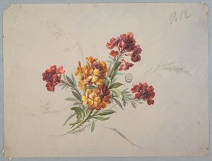 Diseño para papel tapiz y textil: flores de Unknown artist