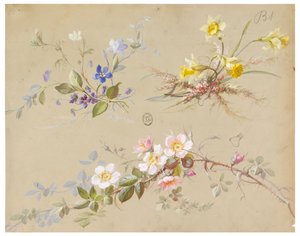 Diseño para Papel Tapiz y Textil: Flores de Unknown artist