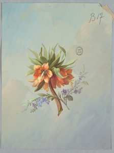Diseño para papel tapiz y textiles: flores de Unknown artist