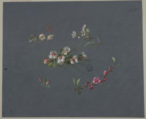 Diseño para papel tapiz y textiles: flores de Unknown artist