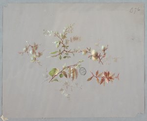 Diseño para papel tapiz y textiles: flores de Unknown artist