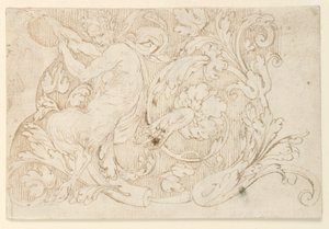 Diseño para un detalle de un friso arabesco de Unknown artist