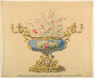 Diseño para una jardinera y candelabro de Unknown artist