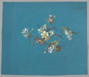 Diseño para papel tapiz y textiles, flores de Unknown artist