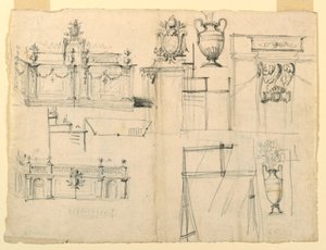 Diseños para Jarrones y Arquitectura de Unknown artist