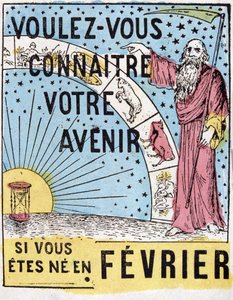 ¿Quieres conocer tu futuro? : Nostradamus. Etiqueta publicitaria astrológica del siglo XIX