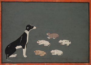 Dog with pups de Unknown artist