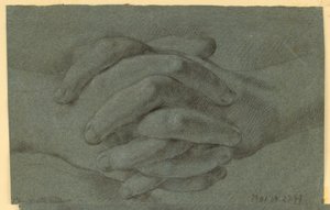 Dibujo: Un estudio de manos plegadas de Unknown artist