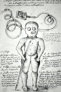 Dibujo que representa a un hombre vestido con traje. Perú