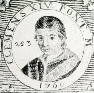 Grabado del Papa Clemente XIV (1705 - 1774)
