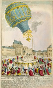 Experimento de los hermanos Montgolfier el 19/09/1783 en Versalles, París