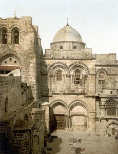 Fachada del Santo Sepulcro. Jerusalén. Foto cromo. 1890-1900. de Unknown artist