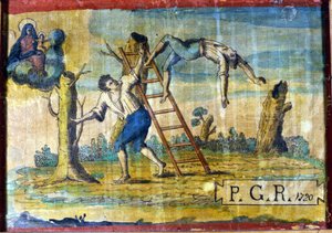 Caída de un árbol. de Unknown artist