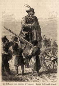 Trapo familiar en Swansea. Dibujo de Durand Brager, para ilustrar una visita a las principales fábricas de Gales en 1862, por L. Simonin. Grabado en “Le tour du monde”, editado por Edouard Charton