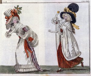 Moda: mujeres elegantemente jóvenes. 1788 de Unknown artist
