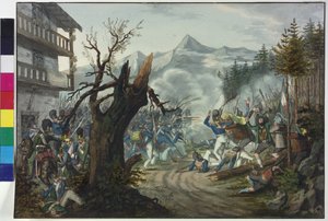 Lucha entre soldados bávaros y campesinos tiroleses