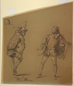 Estudios de figuras para un diseño de cubierta de clavicordio de Unknown artist