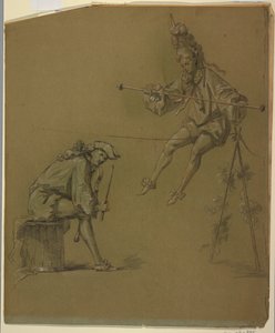 Estudios de figuras para un diseño de cubierta de clavicordio de Unknown artist