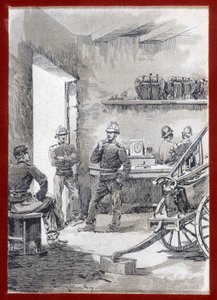 Bomberos en un cuartel: puesto de la ciudad - n.d de Unknown artist