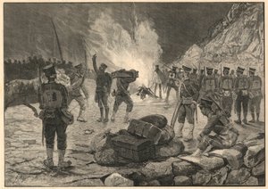 Primera guerra sino-japonesa - Guerra sino-japonesa, desembarco en Chemulpo (Inchon en Corea) en 1894 - Grabado de 1894 de Unknown artist