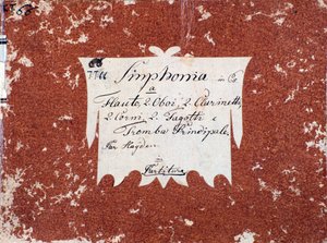 Primera página de la partitura musical de la Sinfonía 66 en Si bemol mayor de J. Haydn de Unknown artist