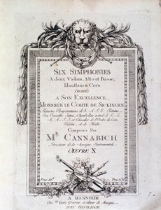 Primera página de la partitura de la sinfonía n. 3 por Christian Cannabich de Unknown artist