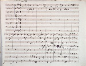 Primera página de la partitura de la Sexta Sinfonía por Luigi Boccherini