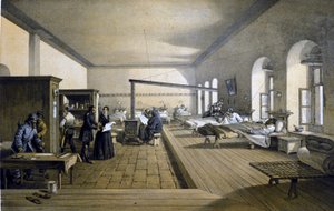 Florence Nightingale (1820 - 1910) en el Hospital de Scutari en Turquía alrededor de 1855 de Unknown artist