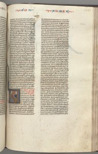 Fol. 357r, Abdías, V inicial historiada, Abdías y un judío en discusión de Unknown artist