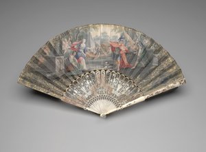 Abanico Plegable con Jefté encontrando a su hija, c.1740s-50s de Unknown artist