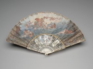 Abanico plegable con "La puesta del sol", después de François Boucher, después de 1753 de Unknown artist