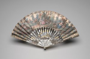 Abanico plegable con una escena pastoral, c.1740-60 de Unknown artist