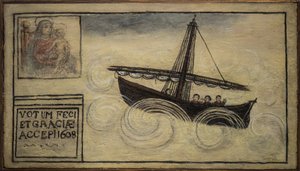 Exvoto marinero, ofrenda popular como muestra de devoción y gratitud del marinero que sobrevive a los peligros del mar proveniente de la Iglesia de Carmine, Torre del Greco, cerca de Nápoles 1608 Italia de Unknown artist