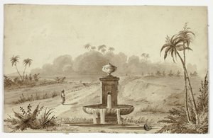 Fuente en el oasis de Unknown artist