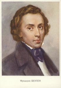 Frédéric Chopin, compositor y pianista polaco (litografía en color)