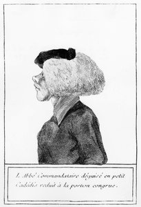 Revolución Francesa: después de la provisión de la propiedad del clero a la Nación, una representación de un abad disfrazado - grabado de Unknown artist