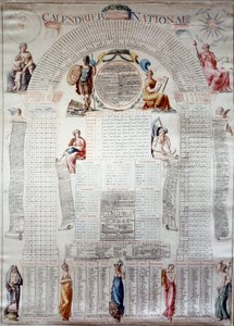 Revolución Francesa: calendario nacional calculado para treinta años desde 31/12/1792 de Unknown artist