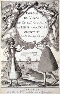Frontispicio de "Diario del viaje del caballero Chardin, Persia y las Indias Orientales, por el Mar Negro y la Cólquida" de Unknown artist