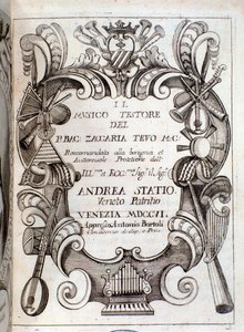Frontispicio de Il musico testore por Zaccaria Tevo de Unknown artist