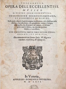 Frontispicio de Toscanello in musica de Pietro Aron de Unknown artist
