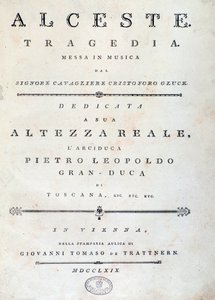Portada de la partitura de Alceste, ópera de C. W. Gluck de Unknown artist
