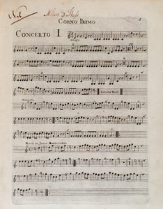Portada de la partitura de Seis conciertos en 8 partes de G B Sammartini y J A Hasse de Unknown artist