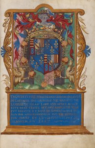 Frontispicio con el escudo de armas de Claude de Lorraine, duque de Aumale de Unknown artist