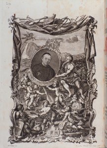 Frontispicio con retrato de Tractatus musicus de Meinrad Spiess de Unknown artist