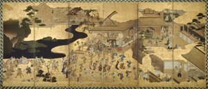 Escenas de género (Fūzoku byōbu) de Unknown artist