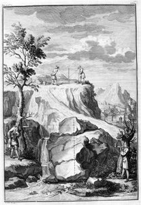 Geómetras midiendo - grabado de “De Architectura Libri X” de Leon Battista Alberti, impreso en Londres por Th. Edlin en 1739 de Unknown artist